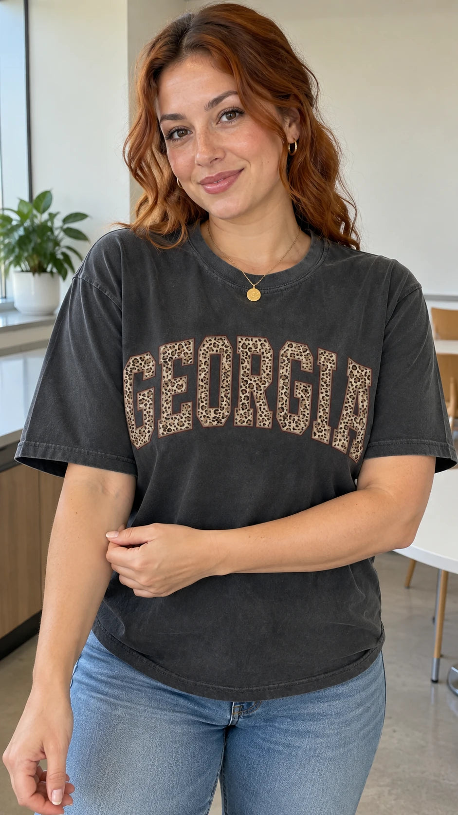Personalized State Shirt, 50 States Leopard Print Tee