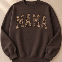 Custom Family Name Sweatshirt, Leopard Print Mama Gift
