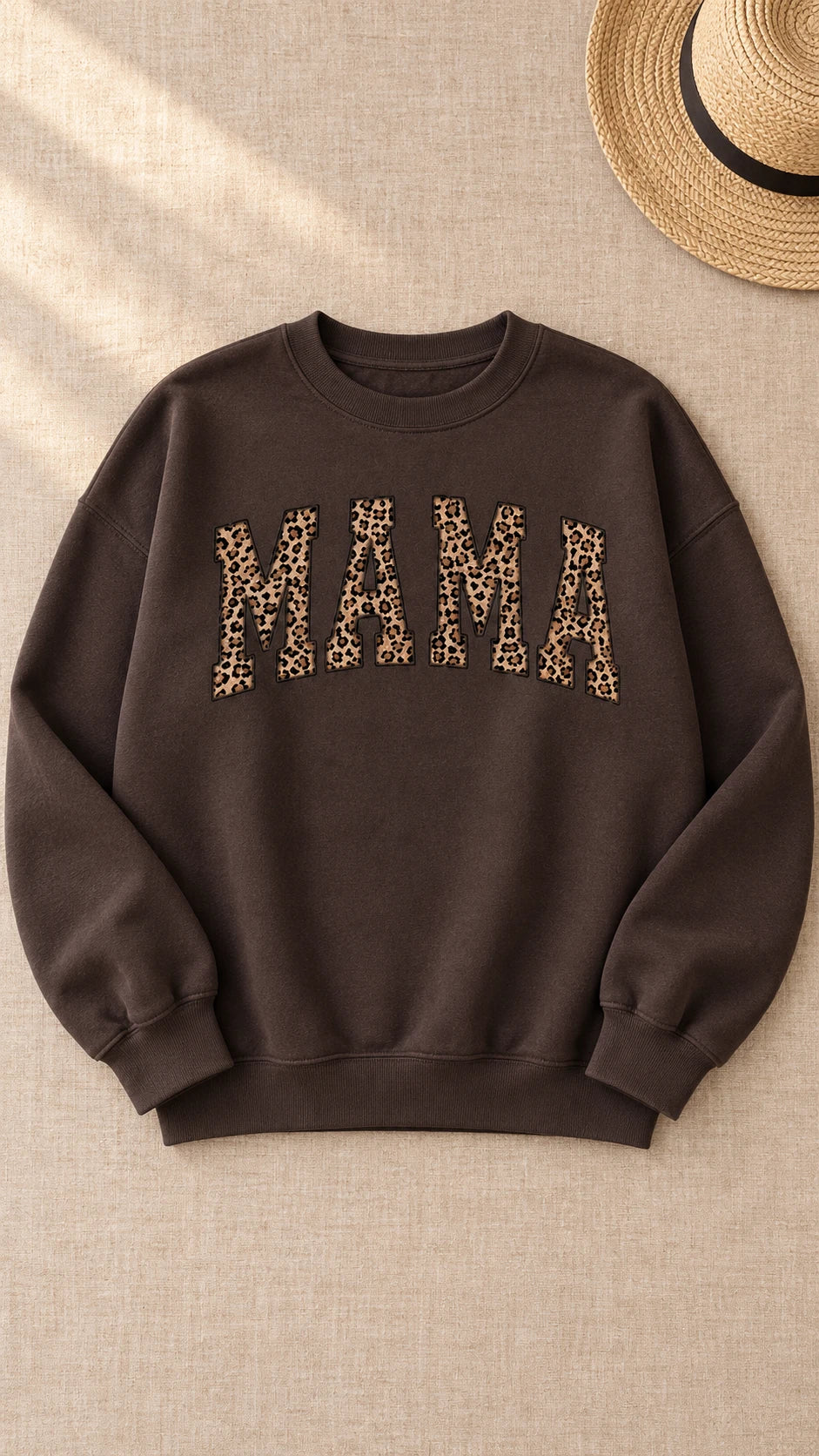 Custom Family Name Sweatshirt, Leopard Print Mama Gift