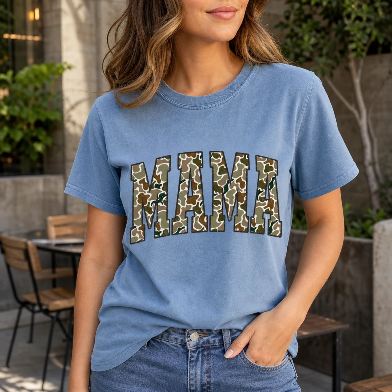 Camo Mama Shirt, MAMA Varsity Shirt, Mother's Day Mom Gift, Women, Retro Duck Camo Design