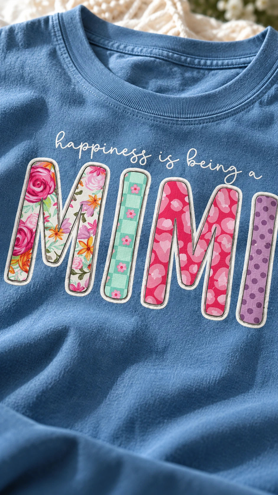 Personalized Mama Shirt, Custom Floral Family Title T-Shirt, Choose MAMA MIMI GIGI NANA HONEY GRANDMA, Mother's Day Gift