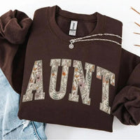 Personalized Grandma Sweatshirt, Floral Grandma Nana Mimi Gigi Auntie Mama Custom Name, Grandparent Christmas Gift for Women, Vintage Floral Varsity Style – AUNT
