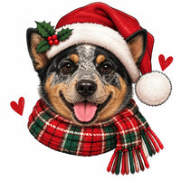 Personalized Dog Breed Christmas Sweatshirt, Custom Choose from 50+ Breeds, Festive Santa Dog Portrait for Dog Mom, Holiday Dog Lover Gift – Australian Cattle