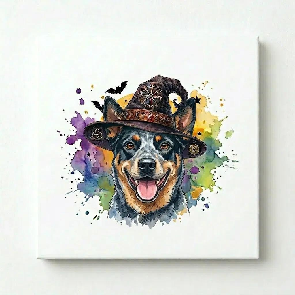 Custom Witch Dog Breed Halloween T-Shirt, Spooky Dog Mom Graphic Tee, Fall Pet Lover Costume Apparel – Australian Cattle