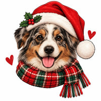 Personalized Dog Breed Christmas Sweatshirt, Custom Choose from 50+ Breeds, Festive Santa Dog Portrait for Dog Mom, Holiday Dog Lover Gift – Australian Shepherd