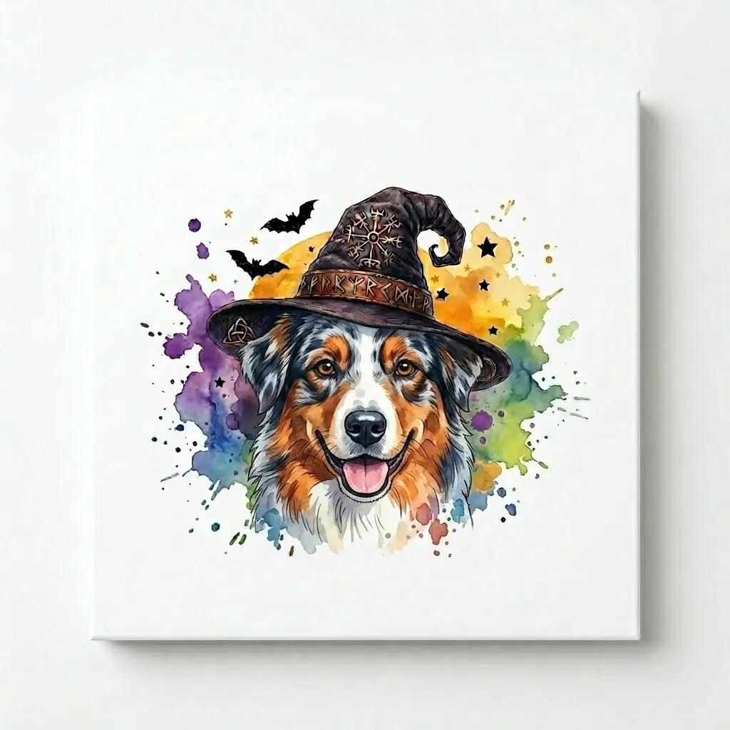 Personalized Halloween Dog Breed T-Shirt, Custom Choose Your Breed Witch Dog Graphic, Cute Spooky Dog Mom Pet Lover Gift – Australian Shepherd