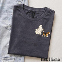 Personalized Dog Breed Halloween T-Shirt, Custom Ghost Walking Dog Graphic, Spooky Season Dog Mom Dad Gift – Beagle