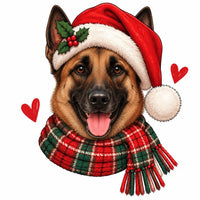 Personalized Dog Breed Christmas Sweatshirt, Custom Choose from 50+ Breeds, Festive Santa Dog Portrait for Dog Mom, Holiday Dog Lover Gift – Belgian Malinois