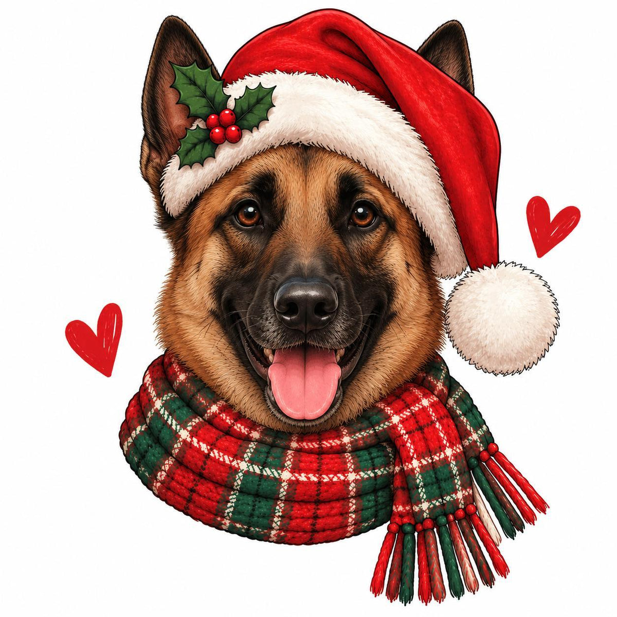 Personalized Dog Breed Christmas Sweatshirt, Custom Choose from 50+ Breeds, Festive Santa Dog Portrait for Dog Mom, Holiday Dog Lover Gift – Belgian Malinois