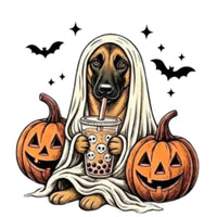 Personalized Dog Halloween T-Shirt, Custom Choose Your Dog Breed Ghost Boba Design, Cute Spooky Fall Pet Mom Dog Lover Gift – Belgian