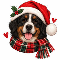 Personalized Dog Breed Christmas Sweatshirt, Custom Santa Dog Portrait with 50+ Breed Choices, Holiday Gift for Dog Moms – Bernese Mountain