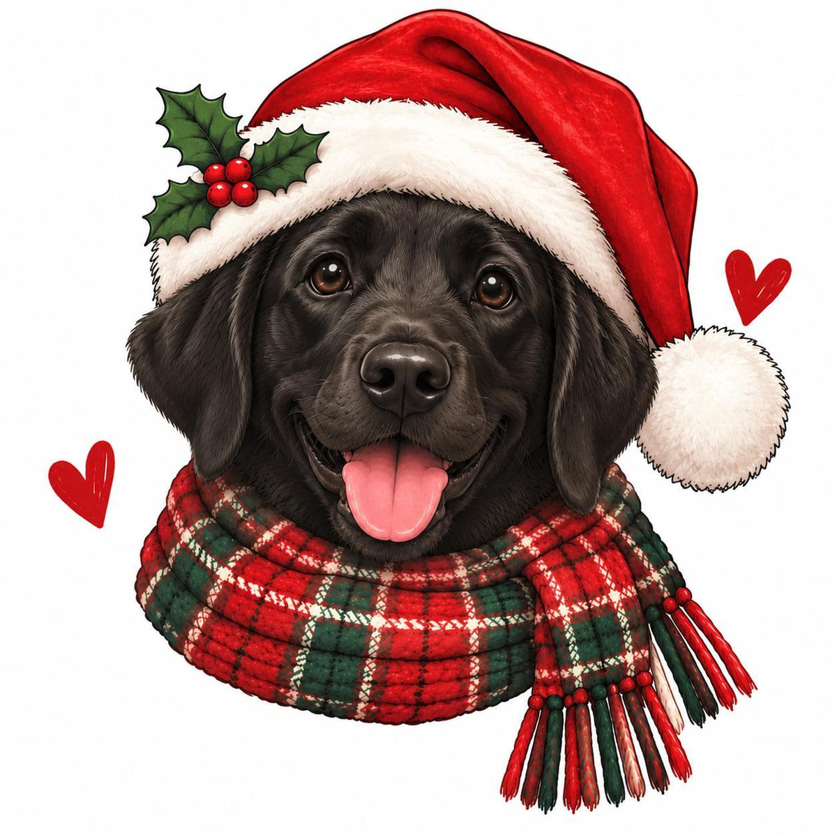 Personalized Dog Breed Christmas Sweatshirt, Custom Santa Dog Portrait with 50+ Breed Choices, Holiday Gift for Dog Moms – Black Labrador