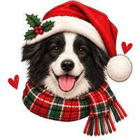 Personalized Dog Breed Christmas Sweatshirt, Custom Choose from 50+ Breeds, Festive Santa Dog Portrait for Dog Mom, Holiday Dog Lover Gift – Border Collie