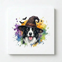 Custom Witch Dog Breed Halloween T-Shirt, Spooky Dog Mom Graphic Tee, Fall Pet Lover Costume Apparel – Border Collie