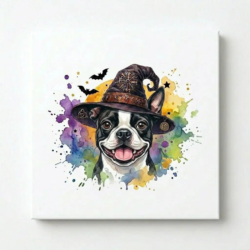 Custom Witch Dog Breed Halloween T-Shirt, Spooky Dog Mom Graphic Tee, Fall Pet Lover Costume Apparel – Boston Terrier