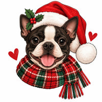 Personalized Dog Breed Christmas Sweatshirt, Custom Choose from 50+ Breeds, Festive Santa Dog Portrait for Dog Mom, Holiday Dog Lover Gift – Boston Terrier