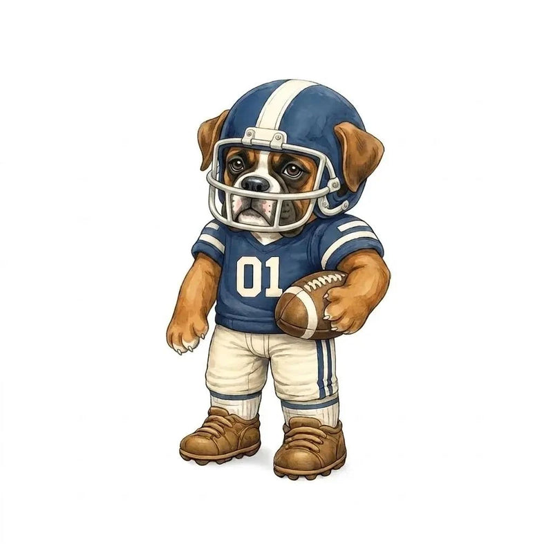 Personalized Dog Breed Football Sweatshirt, Custom Choose Your Dog Player, Game Day Dog Mom Dad Gift for Pet Lovers and Sports Fans – Boxer