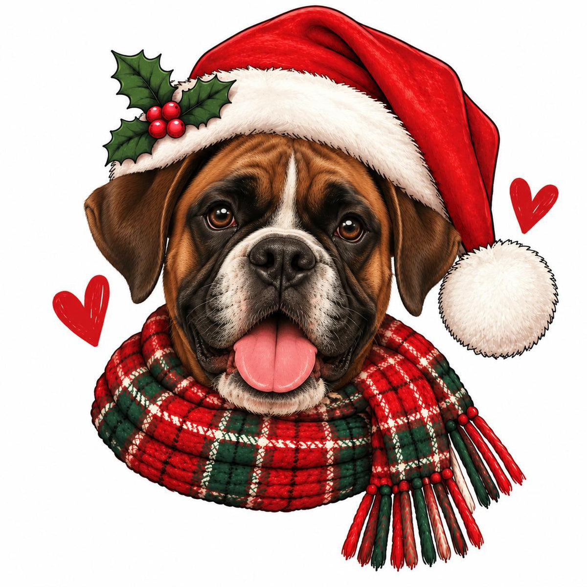 Personalized Dog Breed Christmas Sweatshirt, Custom Choose from 50+ Breeds, Festive Santa Dog Portrait for Dog Mom, Holiday Dog Lover Gift – Boxer