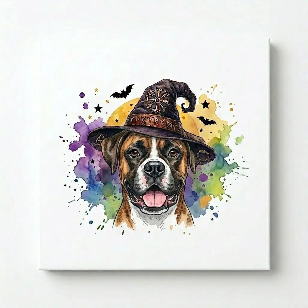 Custom Witch Dog Breed Halloween T-Shirt, Spooky Dog Mom Graphic Tee, Fall Pet Lover Costume Apparel – Boxer