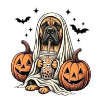 Personalized Dog Halloween T-Shirt, Custom Choose Your Dog Breed Ghost Boba Design, Cute Spooky Fall Pet Mom Dog Lover Gift – Bull Mastiff