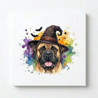 Custom Witch Dog Breed Halloween T-Shirt, Spooky Dog Mom Graphic Tee, Fall Pet Lover Costume Apparel – Bull Mastiff