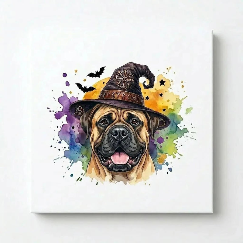 Custom Witch Dog Breed Halloween T-Shirt, Spooky Dog Mom Graphic Tee, Fall Pet Lover Costume Apparel – Bull Mastiff