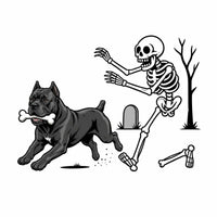 Personalized Dog Breed Halloween T-Shirt, Custom Choose Your Dog, Funny Skeleton Chasing Pup Graphic, Spooky Pet Lover Gift – Cane Corso