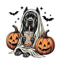 Personalized Dog Halloween T-Shirt, Custom Choose Your Dog Breed Ghost Boba Design, Cute Spooky Fall Pet Mom Dog Lover Gift – Cane Corso