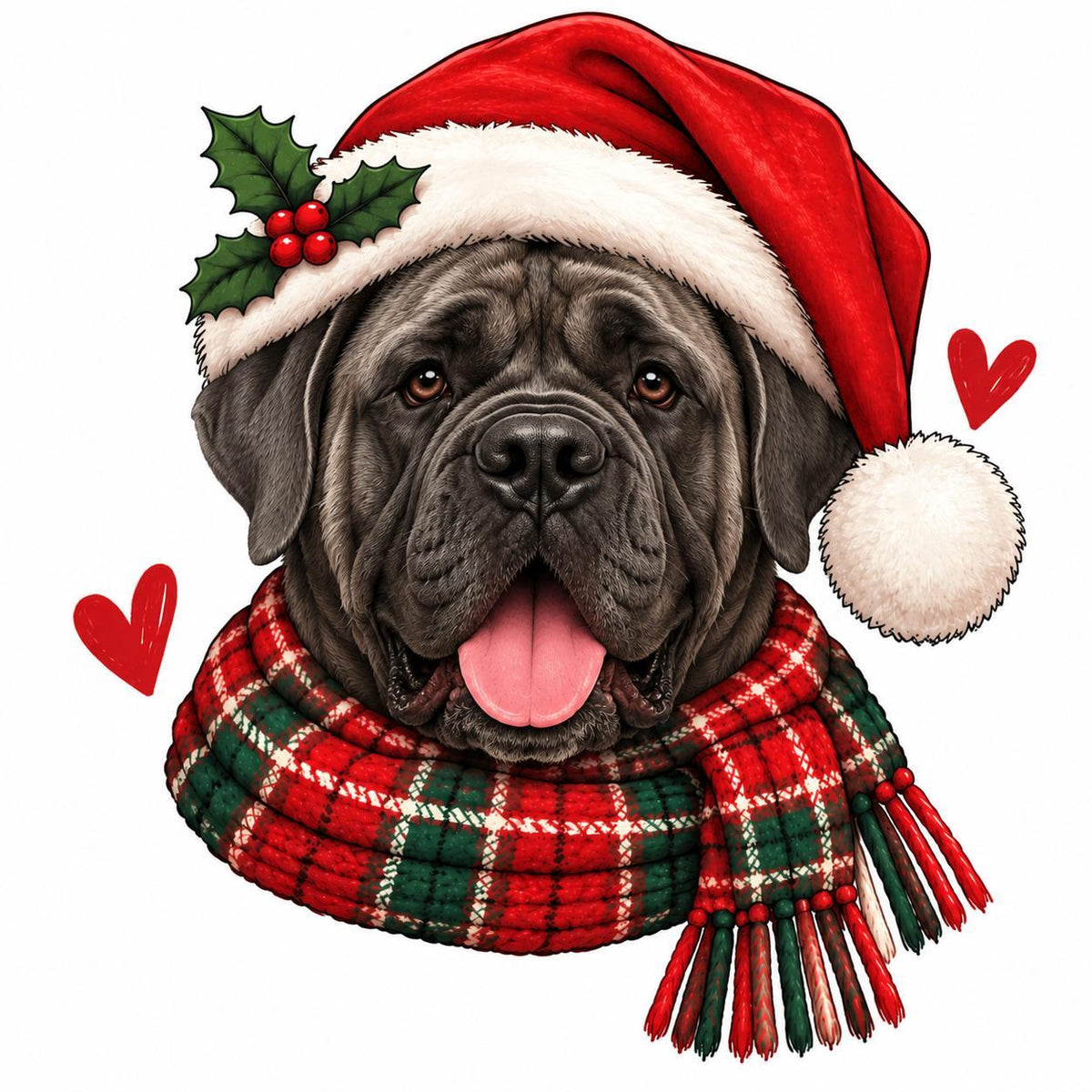Personalized Dog Breed Christmas Sweatshirt, Custom Santa Dog Portrait with 50+ Breed Choices, Holiday Gift for Dog Moms – Cane Corso