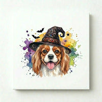 Custom Witch Dog Breed Halloween T-Shirt, Spooky Dog Mom Graphic Tee, Fall Pet Lover Costume Apparel – Cavalier King Charles