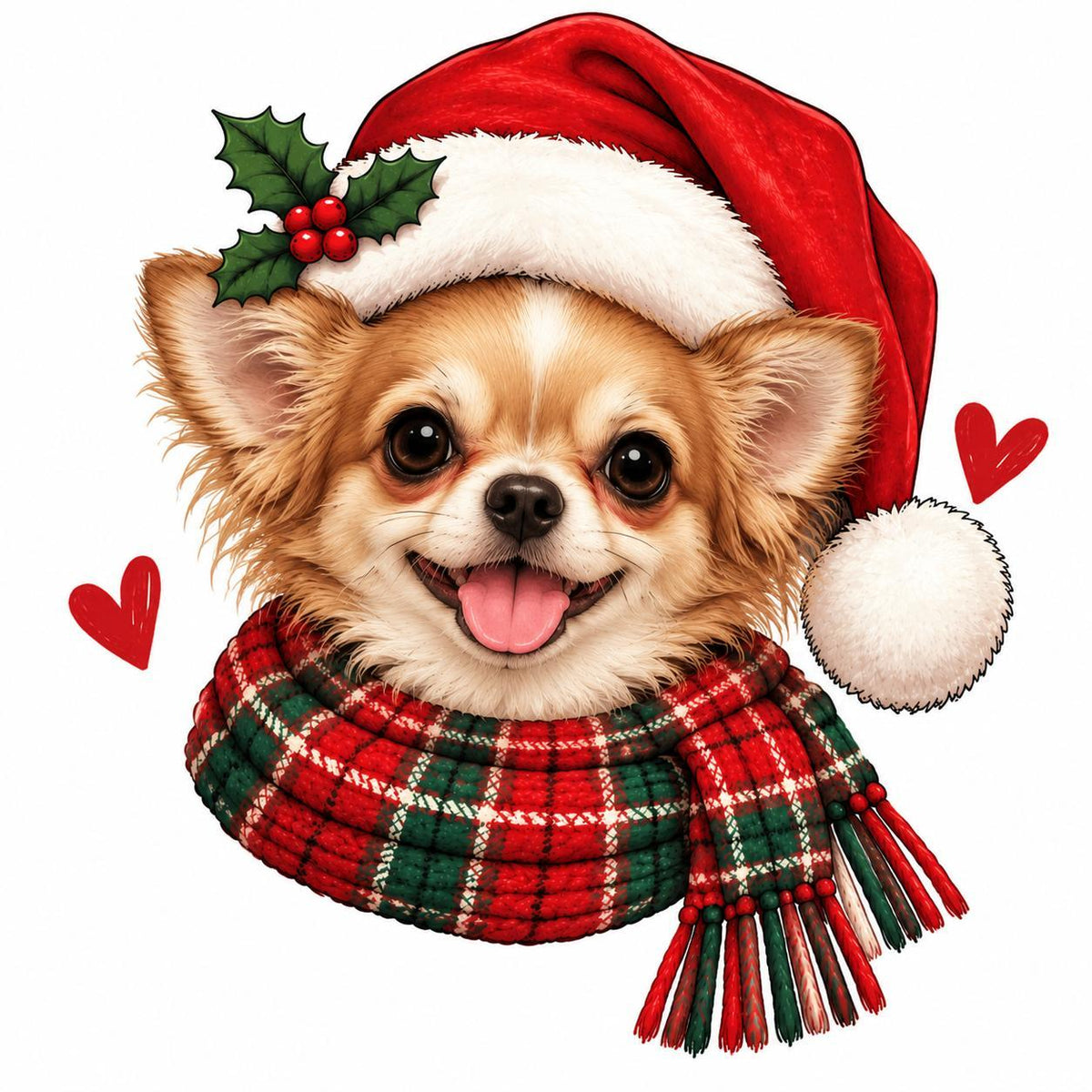 Personalized Dog Breed Christmas Sweatshirt, Custom Santa Dog Portrait with 50+ Breed Choices, Holiday Gift for Dog Moms – Chihuahua