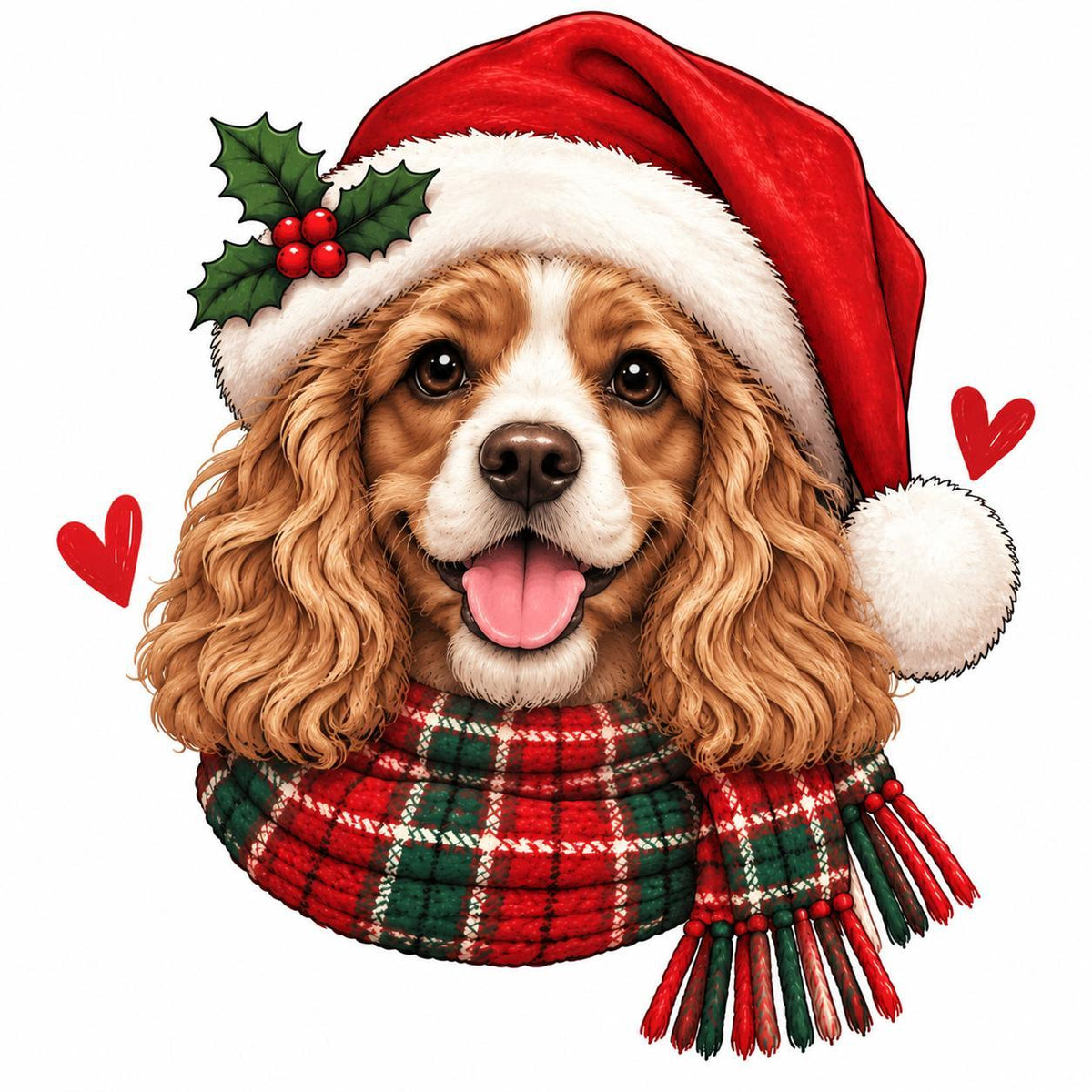 Personalized Dog Breed Christmas Sweatshirt, Custom Santa Dog Portrait with 50+ Breed Choices, Holiday Gift for Dog Moms – Cocker Spaniel