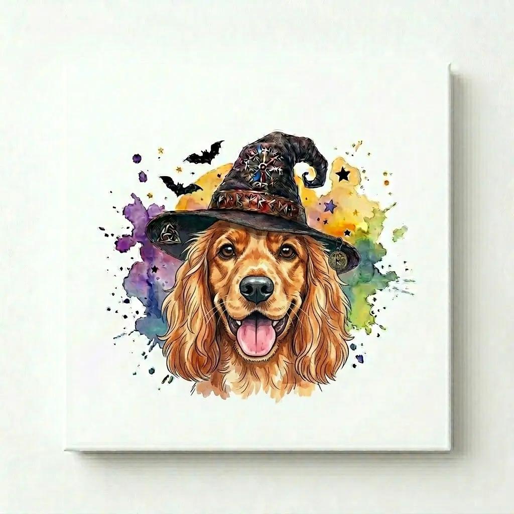 Custom Witch Dog Breed Halloween T-Shirt, Spooky Dog Mom Graphic Tee, Fall Pet Lover Costume Apparel – Cocker Spaniel