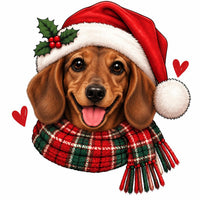 Personalized Dog Breed Christmas Sweatshirt, Custom Choose from 50+ Breeds, Festive Santa Dog Portrait for Dog Mom, Holiday Dog Lover Gift – Dachshund