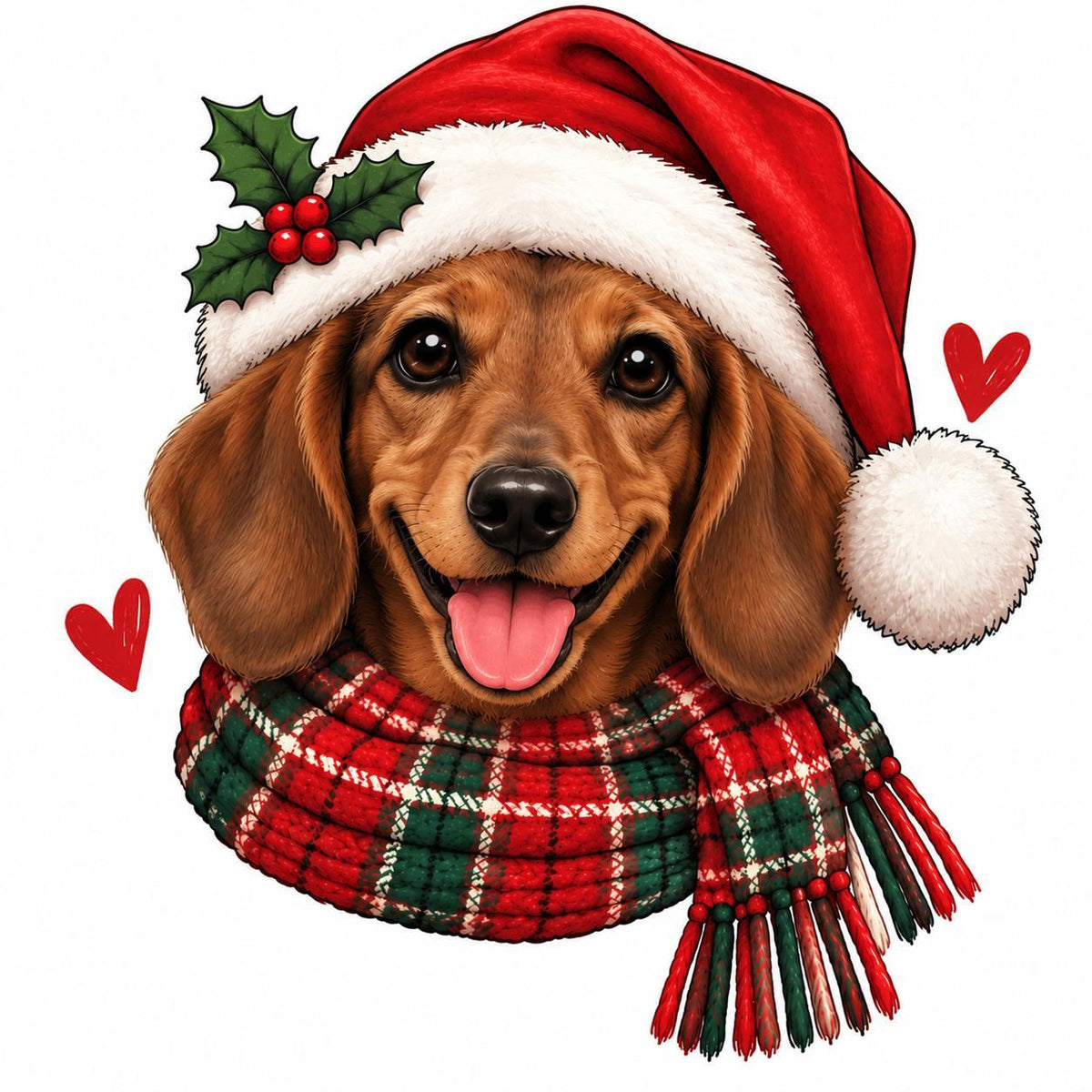 Personalized Dog Breed Christmas Sweatshirt, Custom Choose from 50+ Breeds, Festive Santa Dog Portrait for Dog Mom, Holiday Dog Lover Gift – Dachshund