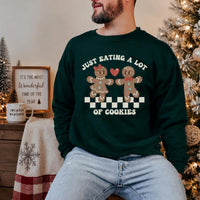 Custom Matching Christmas Couple Sweatshirt, Gingerbread Eating For Two Holiday Design, Funny Xmas Gift – Design 2