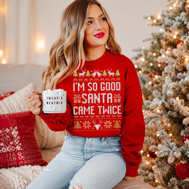 Custom Couple Christmas Sweatshirt, Funny Ugly Holiday Matching, Choose Your Design, Boyfriend Girlfriend Xmas Gift – Design 2