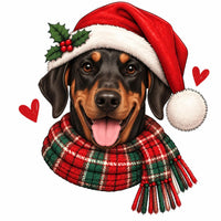 Personalized Dog Breed Christmas Sweatshirt, Custom Choose from 50+ Breeds, Festive Santa Dog Portrait for Dog Mom, Holiday Dog Lover Gift – Doberman