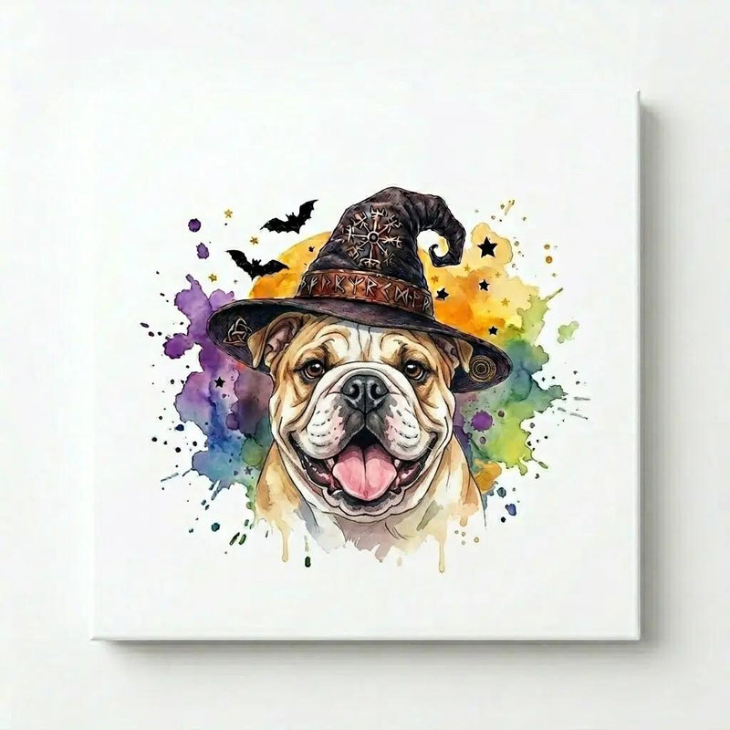 Custom Witch Dog Breed Halloween T-Shirt, Spooky Dog Mom Graphic Tee, Fall Pet Lover Costume Apparel – English Bulldog