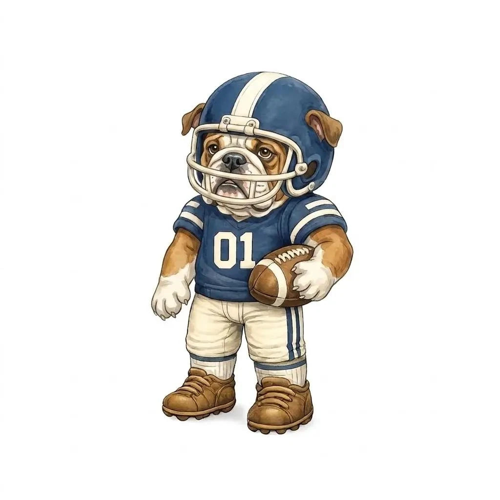 Personalized Dog Breed Football Sweatshirt, Custom Choose Your Dog Player, Game Day Dog Mom Dad Gift for Pet Lovers and Sports Fans – English Bulldog