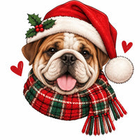 Personalized Dog Breed Christmas Sweatshirt, Custom Choose from 50+ Breeds, Festive Santa Dog Portrait for Dog Mom, Holiday Dog Lover Gift – English Bulldog