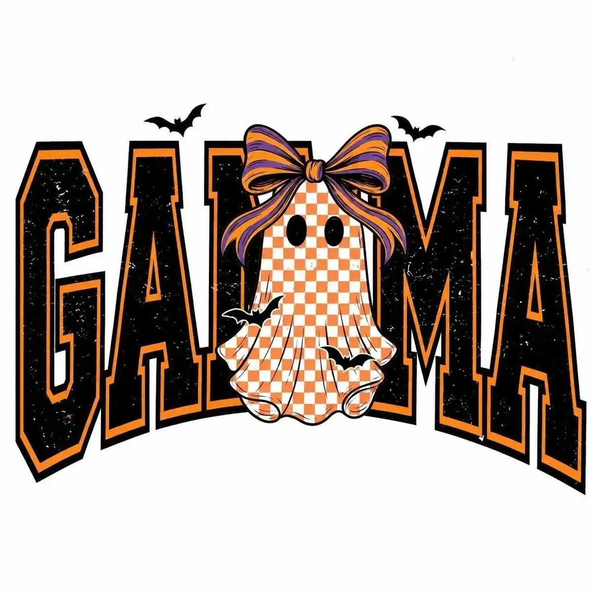 Custom Halloween Family Name Shirt, Personalized Mama Mimi Nana Gigi Auntie Grandma Ghost Bow Graphic Tee, Spooky Fall Gift – GAMMA