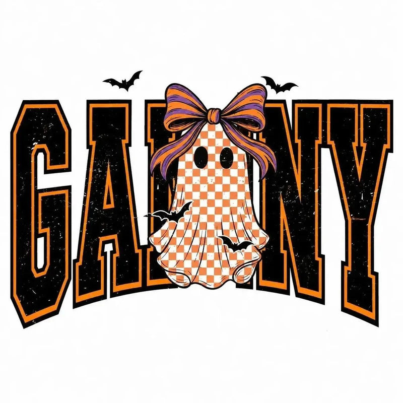 Custom Halloween Family Name Shirt, Personalized Mama Mimi Nana Gigi Auntie Grandma Ghost Bow Graphic Tee, Spooky Fall Gift – GANNY