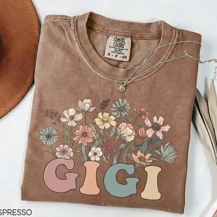 Custom Grandma Wildflower Shirt, Personalized Family Title Tee, Nana Mama Gigi Mimi Grammy Nonna Mother's Day Gift – GIGI