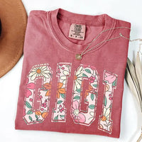 Personalized Mama T-Shirt MAMA Auntie Gigi Mimi Nana Grammy Mother's Day Gift Women Patchwork Floral – GIGI