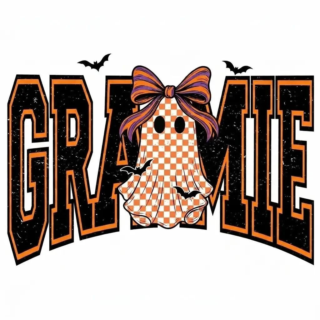 Custom Halloween Family Name Shirt, Personalized Mama Mimi Nana Gigi Auntie Grandma Ghost Bow Graphic Tee, Spooky Fall Gift – GRAMMIE