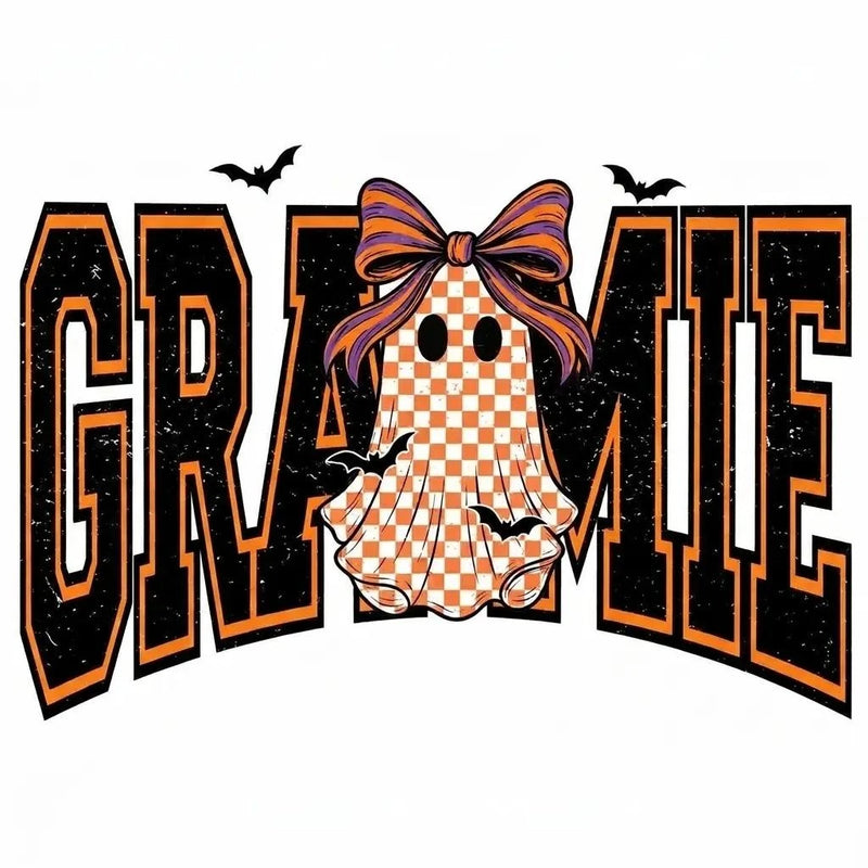 Custom Halloween Family Name Shirt, Personalized Mama Mimi Nana Gigi Auntie Grandma Ghost Bow Graphic Tee, Spooky Fall Gift – GRAMMIE