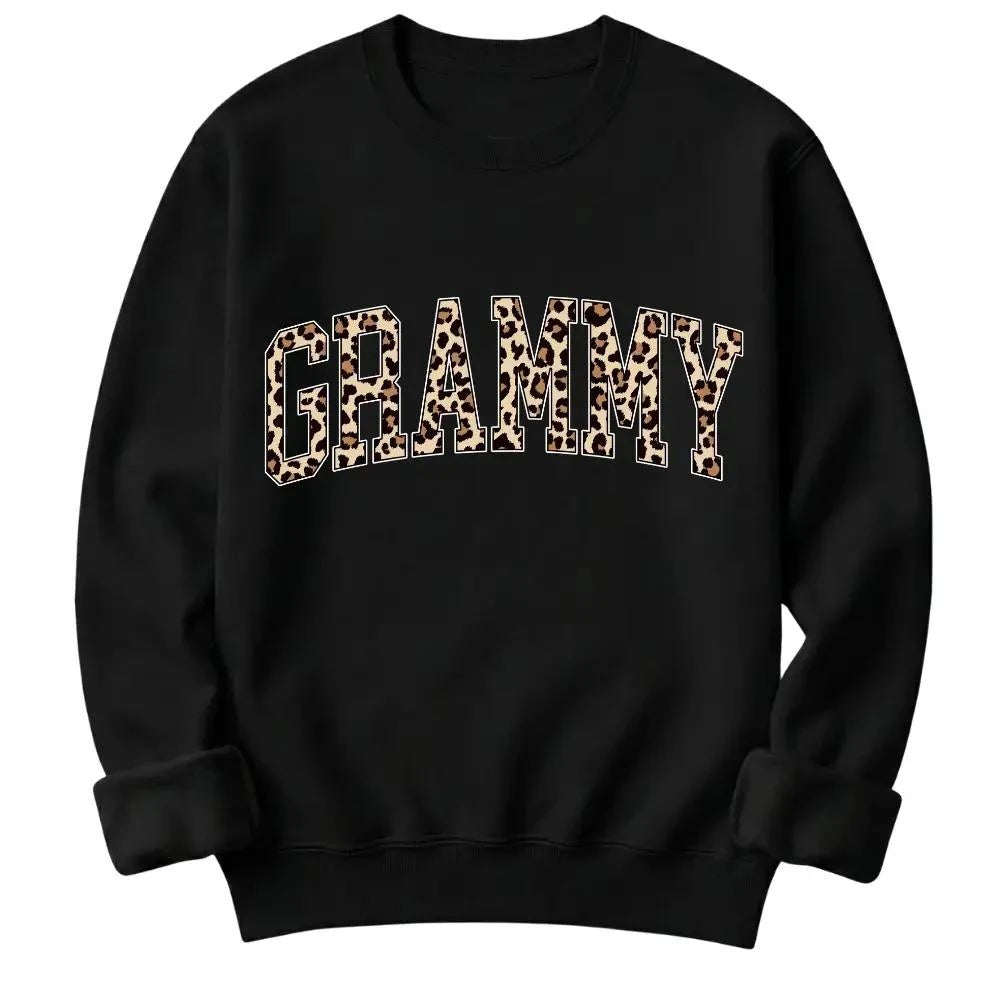 Personalized Grandma Sweatshirt Custom Leopard Nickname Gigi Mimi Nana Mama Mother's Day Family Matching Gift Women Leopard Varsity – GRAMMY