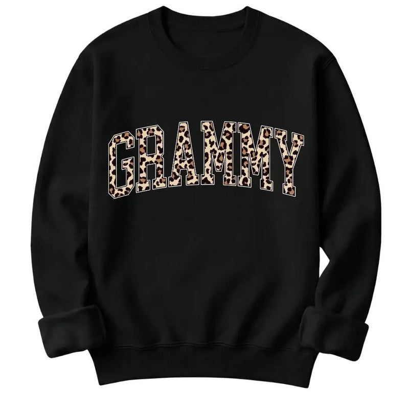 Personalized Grandma Sweatshirt Custom Leopard Nickname Gigi Mimi Nana Mama Mother's Day Family Matching Gift Women Leopard Varsity – GRAMMY