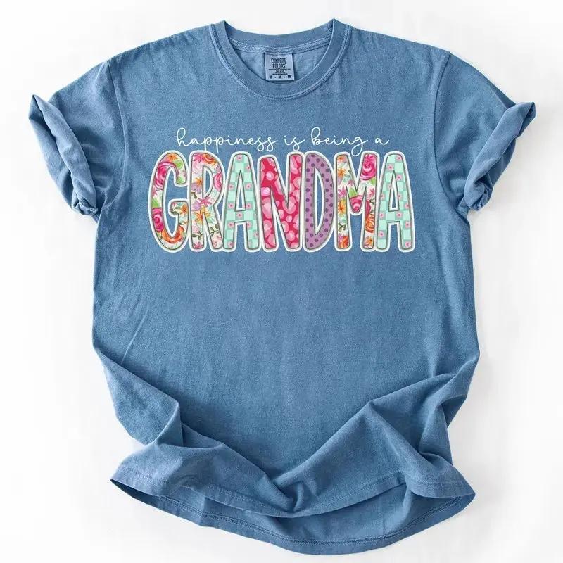 Personalized Mama Shirt, Custom Floral Family Title T-Shirt, Choose MAMA MIMI GIGI NANA HONEY GRANDMA, Mother's Day Gift – GRANDMA